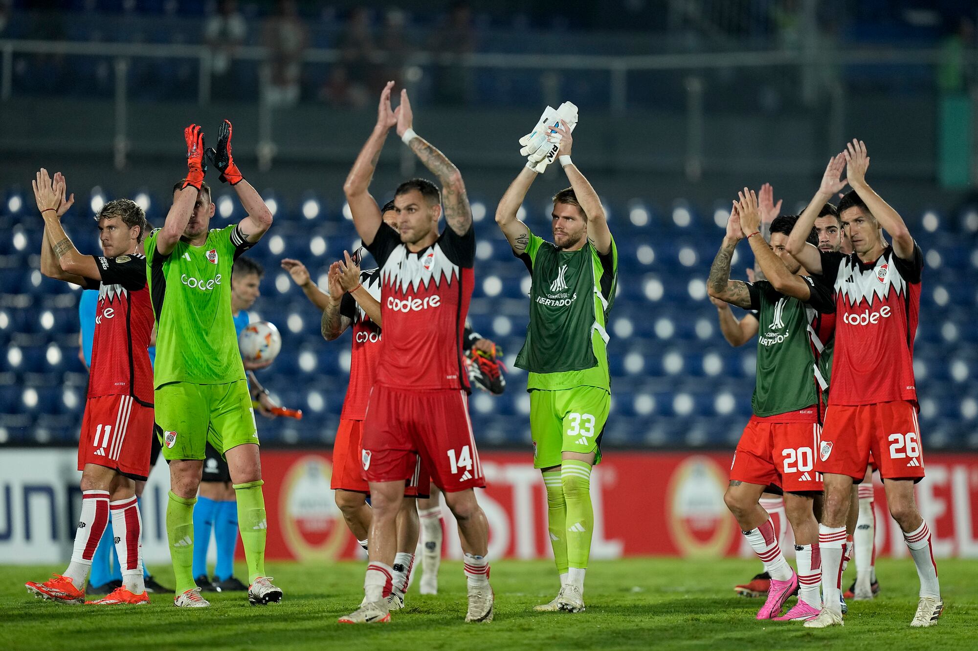 Celebra la victoria River, que suma nueve puntos en tres partidos por la Libertadores y tiene a tiro la clasificación para los octavos de final; el triunfo lo energiza tras la eliminación a manos de Boca en la Copa de la Liga.