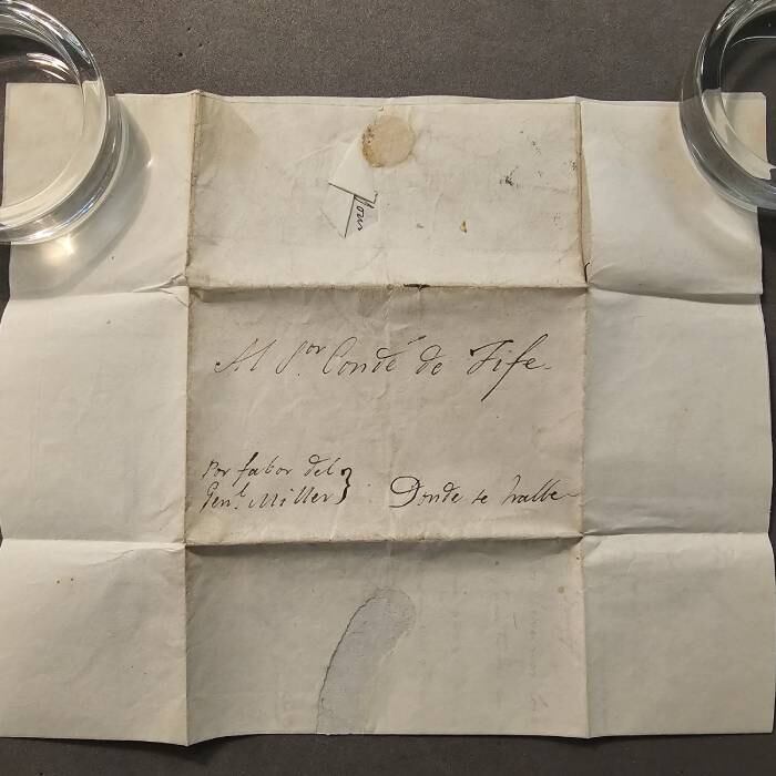 Conde de Fife, el destintario de la carta escrita por San Martín, que se escribía en el reverso del mismo papel en que se escribía la misiva