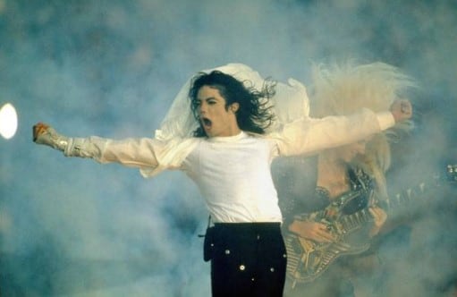 Michael Jackson en el show de entretiempo del Super Bowl, 1993 (Getty Images)