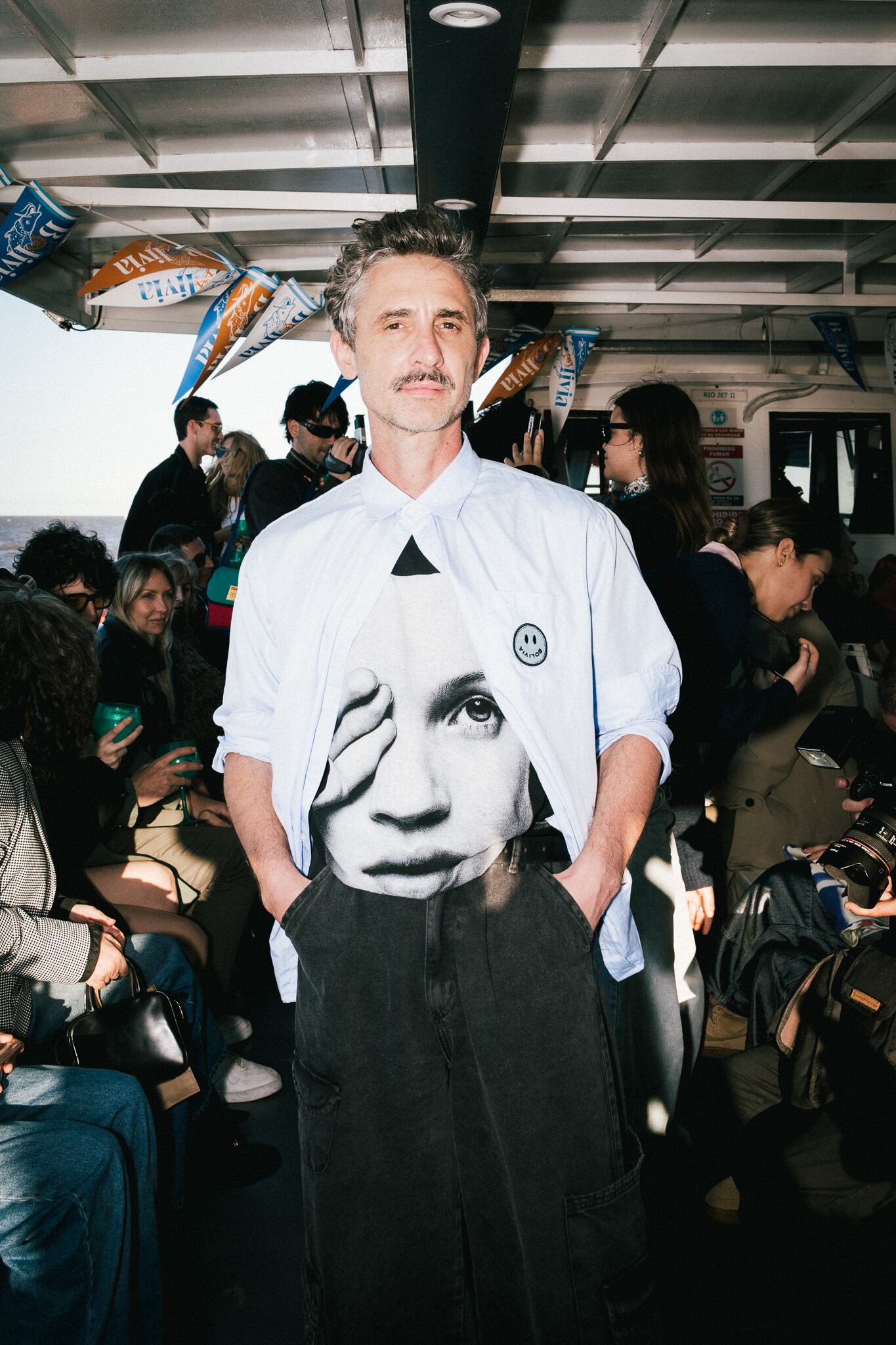 Nahuel Mutti en la presentación de Bolivia, un recorrido en catamarán desde Puerto Madero hasta La Boca por el Río de la Plata