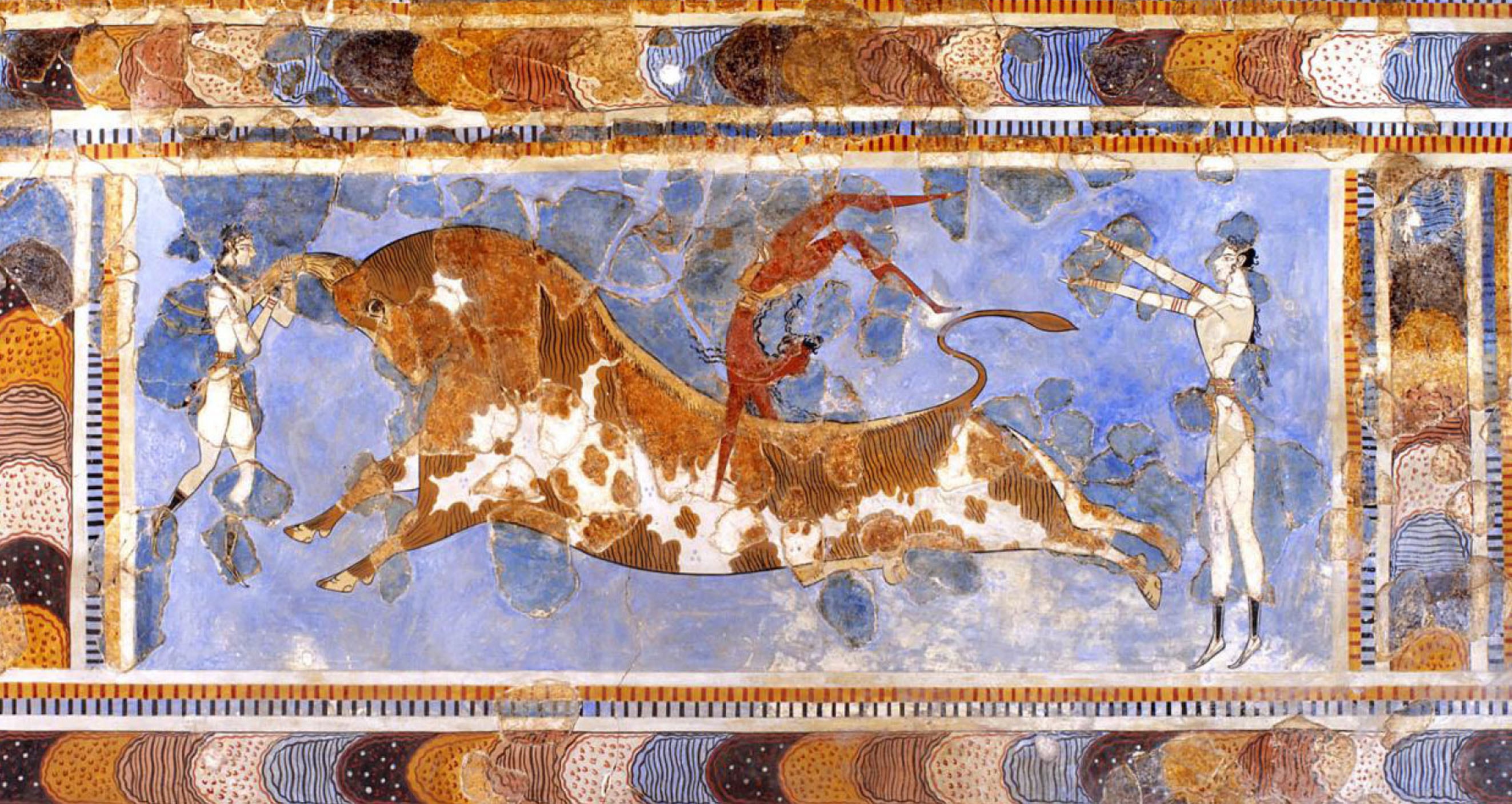 Fresco del Salto del Toro en el Palacio Minoico