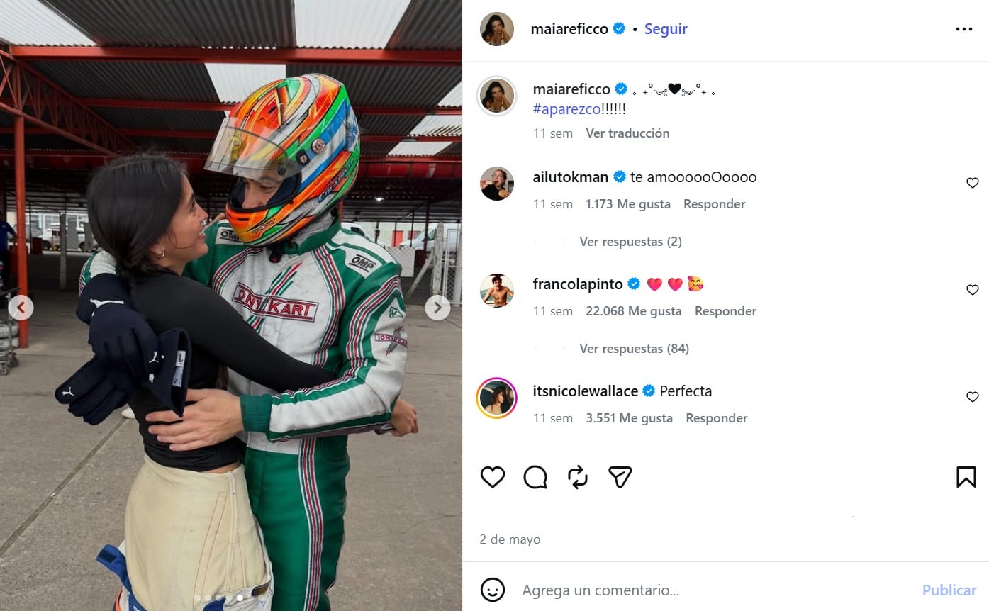 En mayo ya comenzaron a compartir fotos juntos en las redes sociales (Captura: Instagram @maiareficco)
