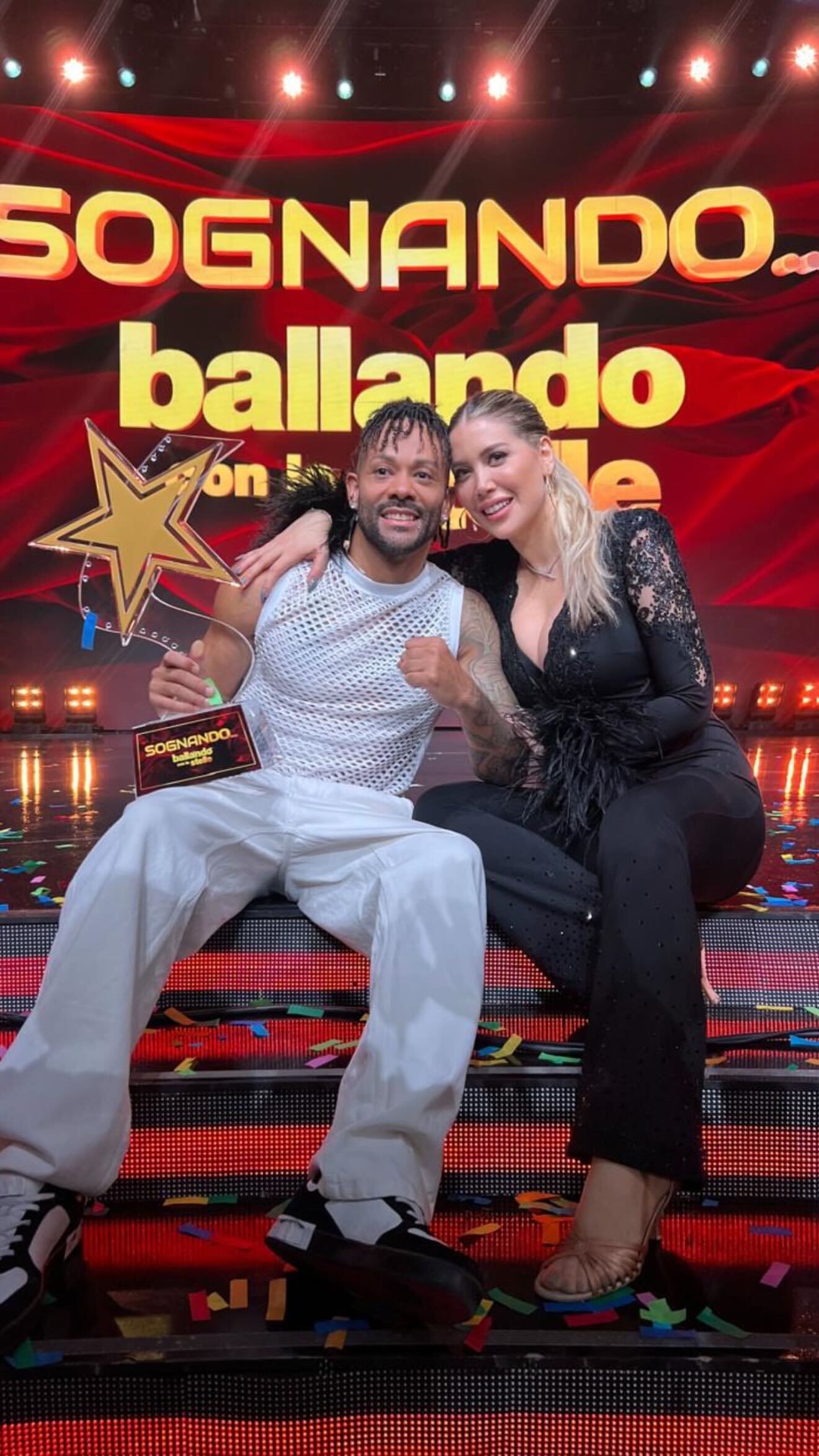 Yovanny Moreta Felis y Wanda Nara celebraron la victoria (Foto: Instagram @wanda_nara)