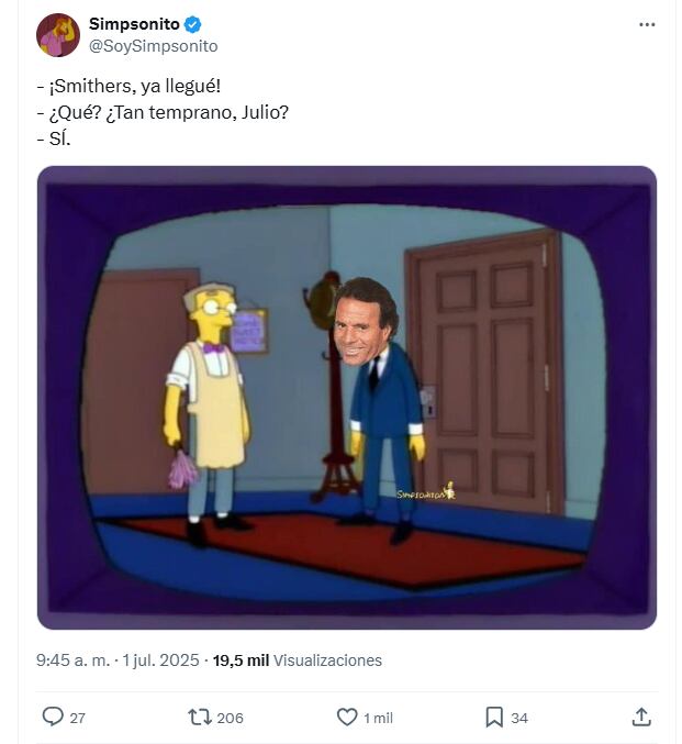 Los mejores memes de la llegada de julio (Foto: Captura X/@SoySimpsonito)