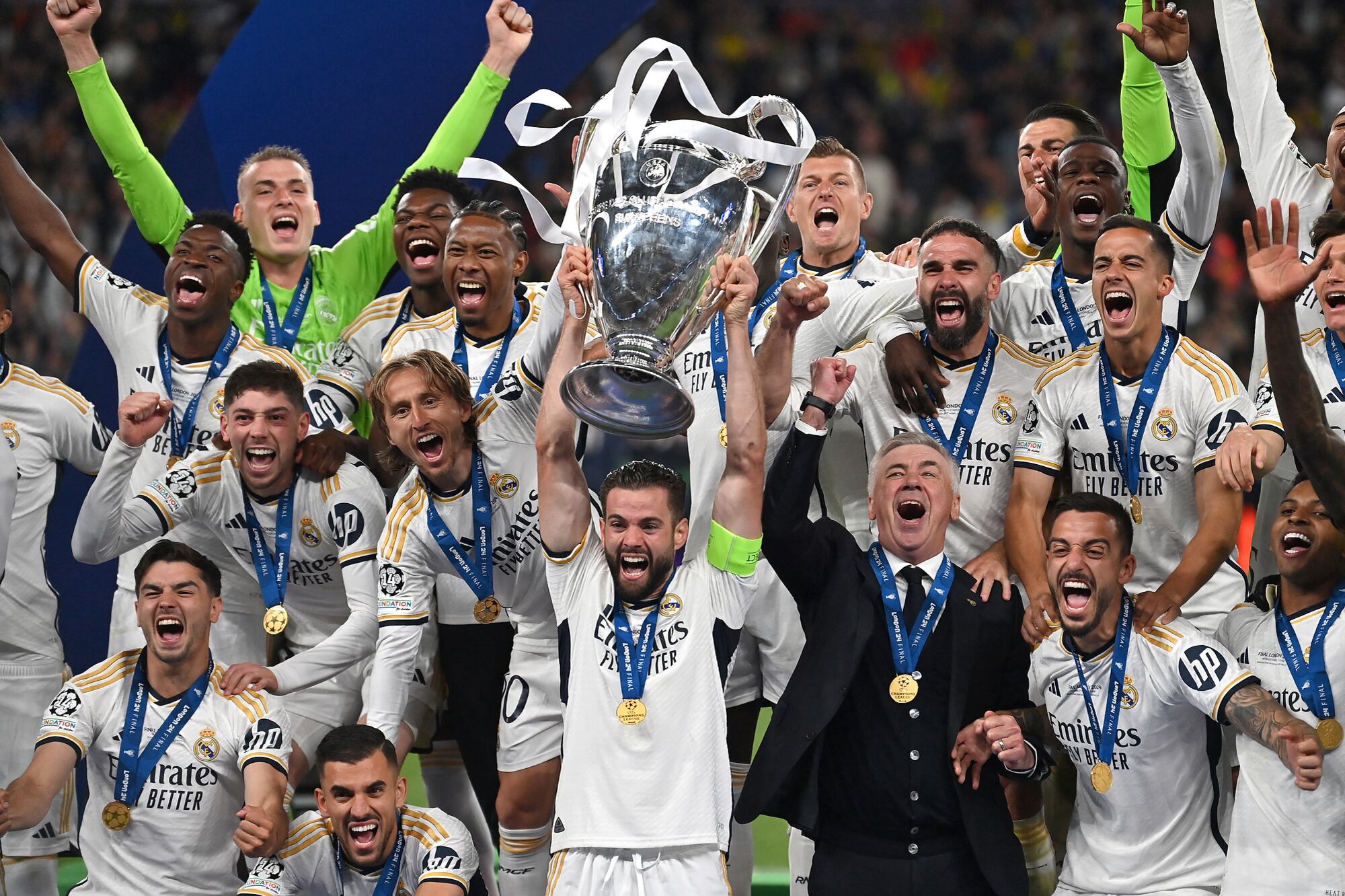 Poroto disfrutó en Wembley de la nueva consagración de Real Madrid