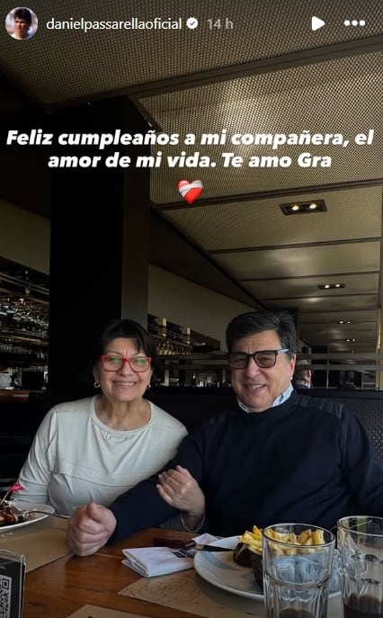 El saludo de cumpleaños de Passarella a su esposa