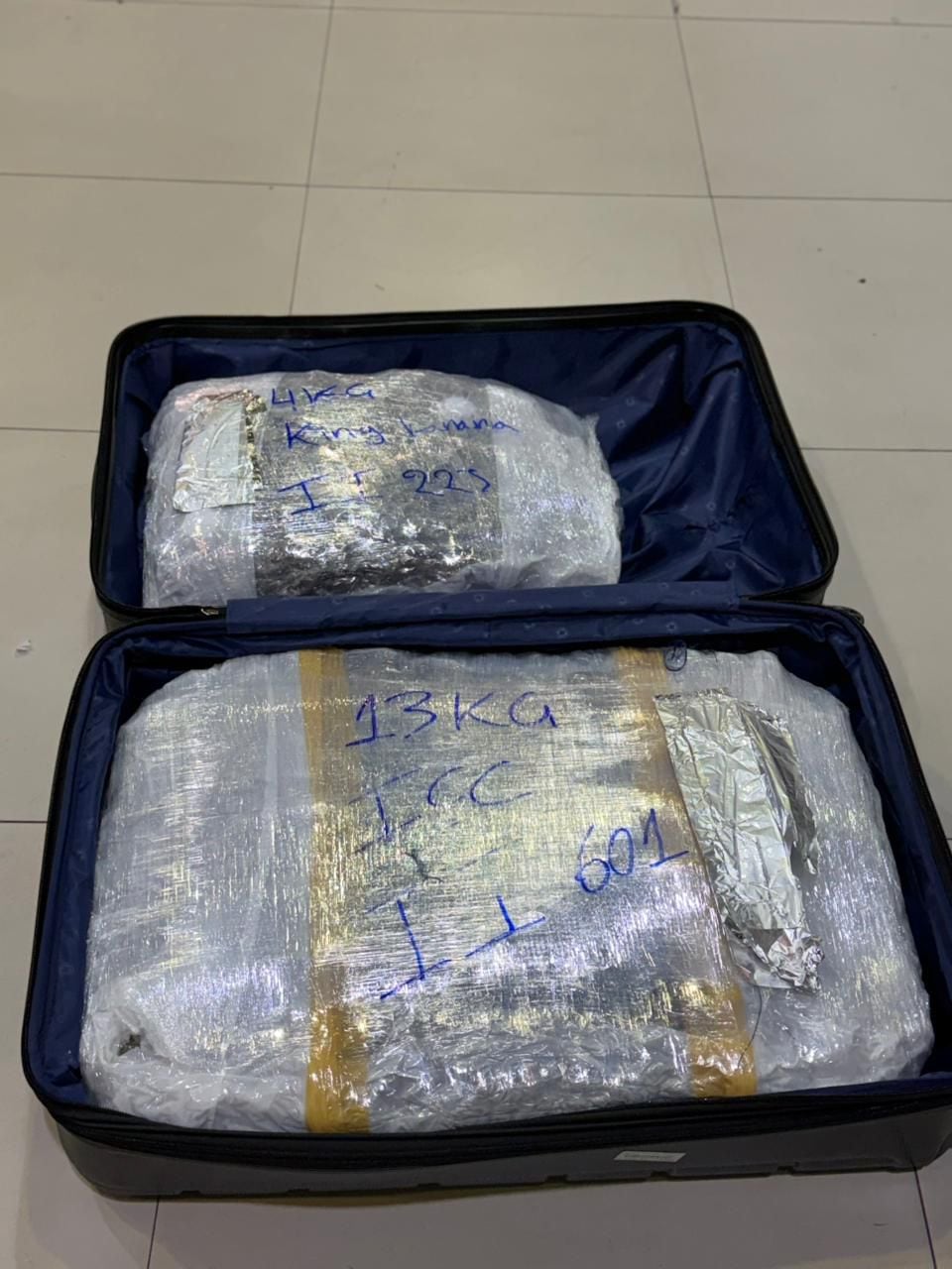 La valija de Ocampo Peláez donde estaba la marihuana