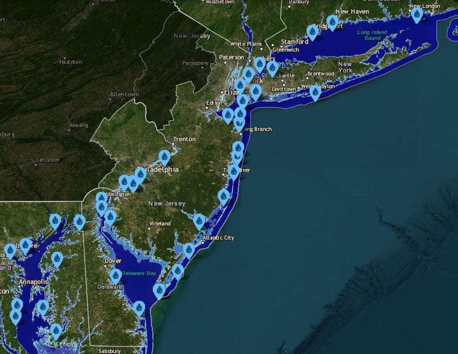 Varias ciudades de Nueva Jersey se verían comprometidas con el aumento del nivel del mar
