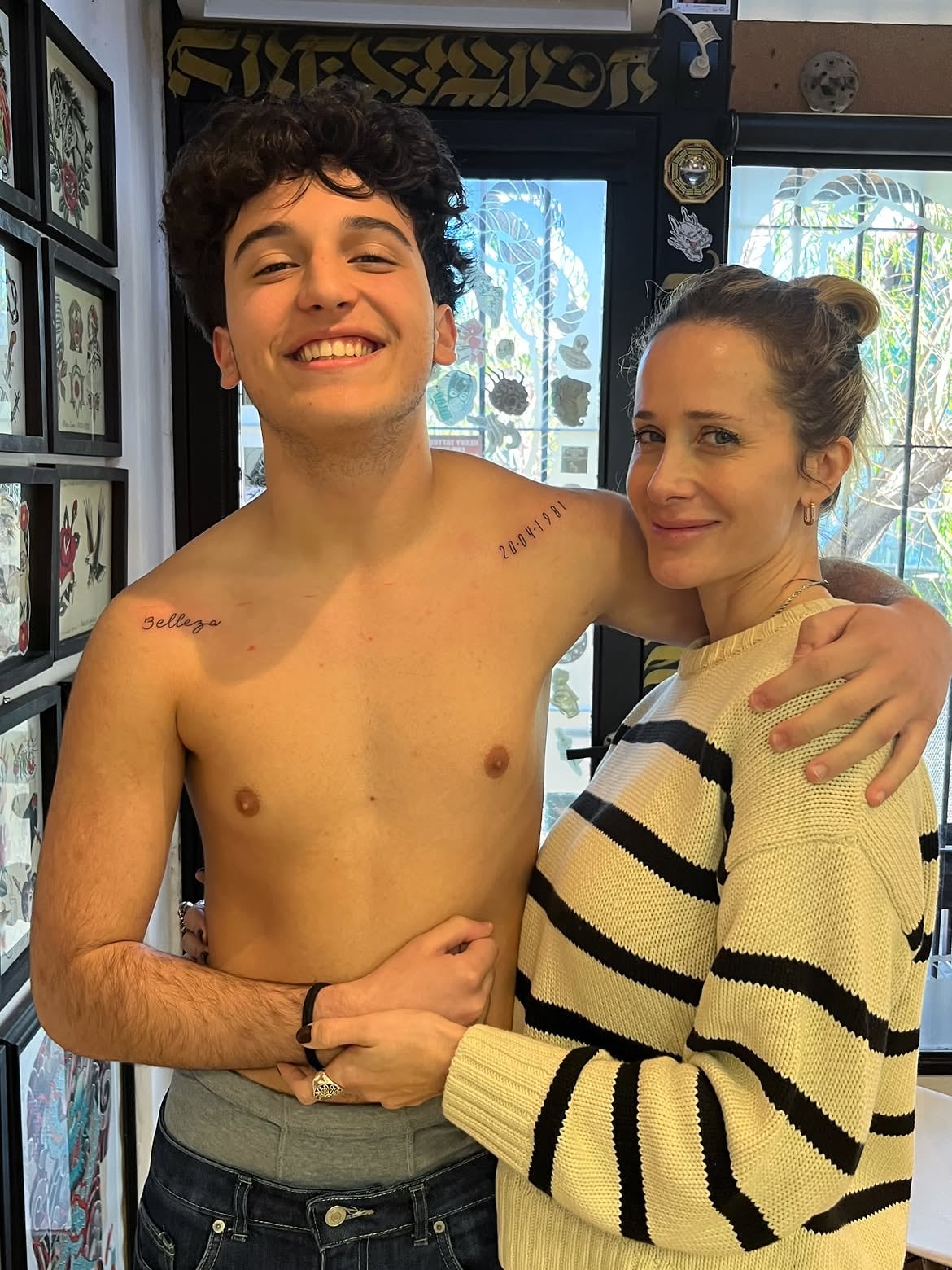 Los tatuajes que se hizo Mateo, hijo de Julieta Prandi