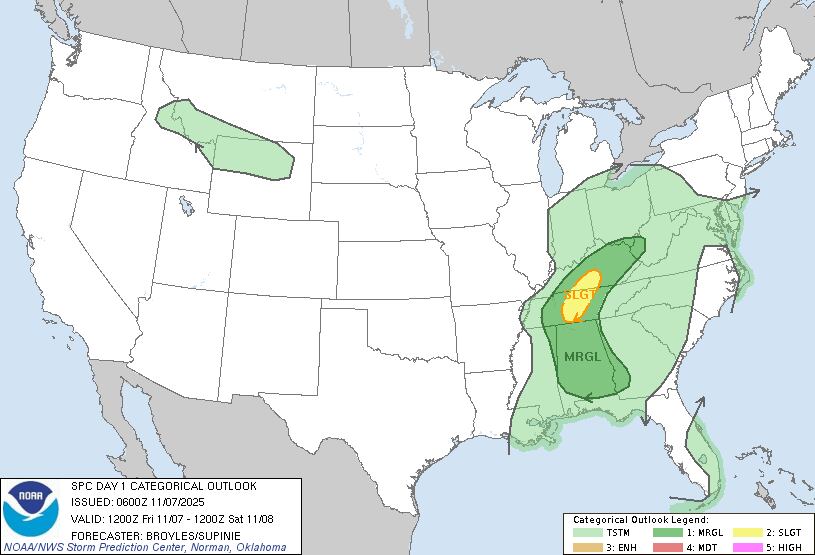 El Centro de Predicción de Tormentas (SPC) anticipa una