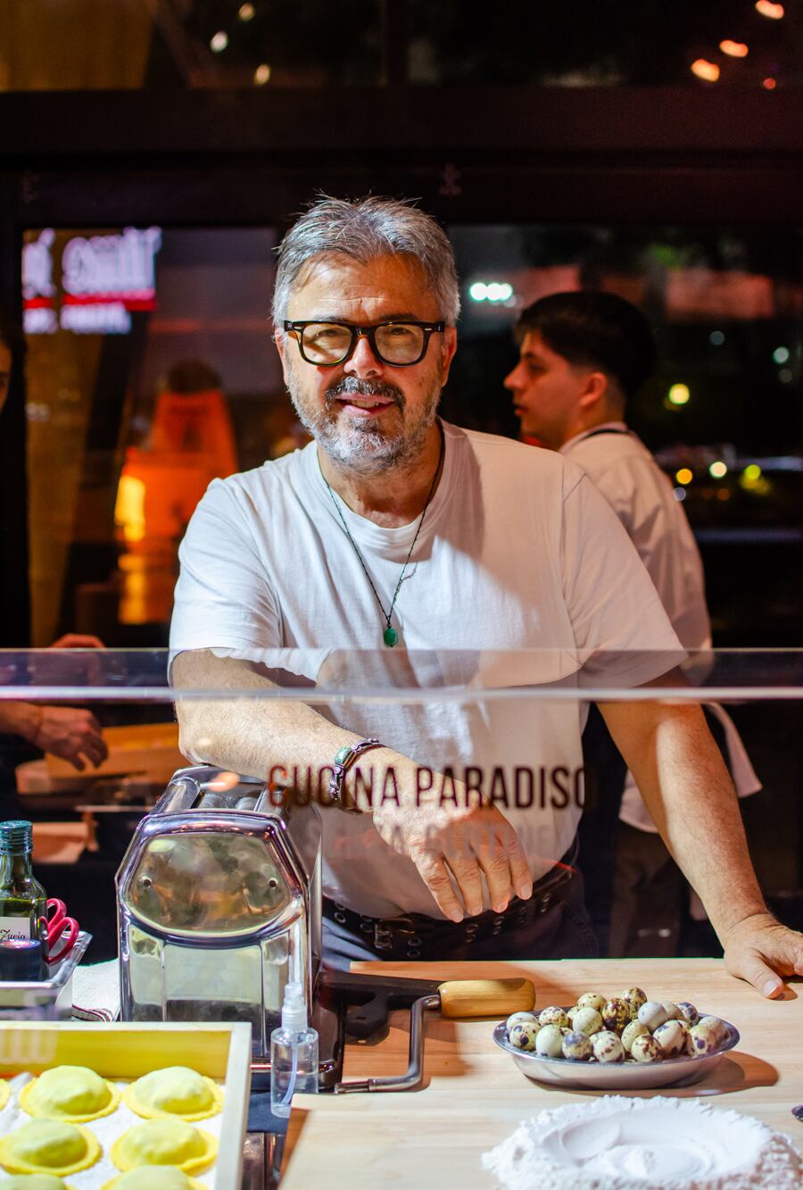 Donato De Santis y sus características pastas, otra de las propuestas gastronómicas de la noche
