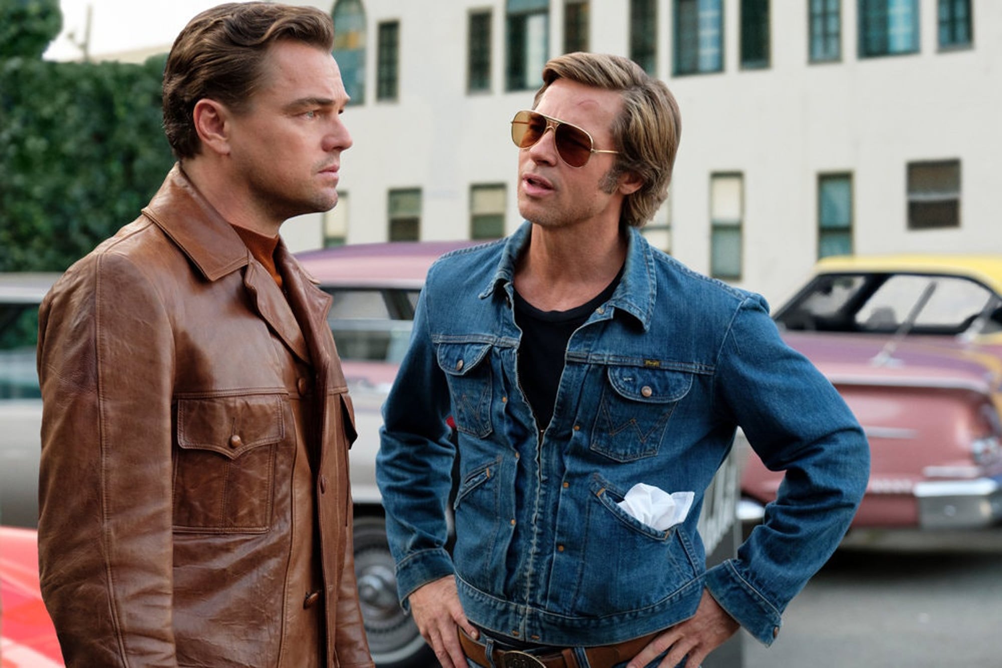 DiCaprio y Brad Pitt en Érase una vez en Hollywood