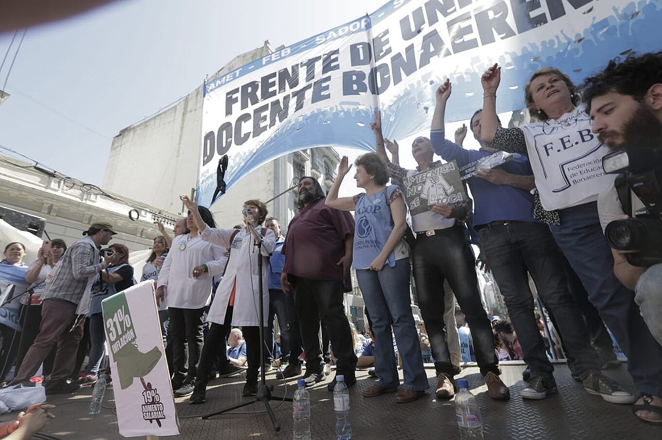 Docentes de la provincia de Buenos Aires en huelga.