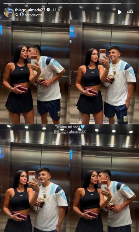 Las imágenes que compartió Thiago Almada con su esposa, Antonella D'Alotta