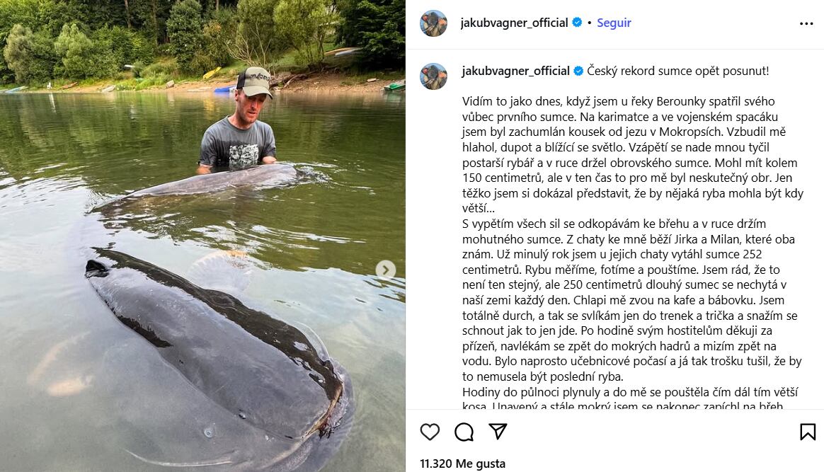 El pescador relató toda su experiencia en su cuenta de Instagram