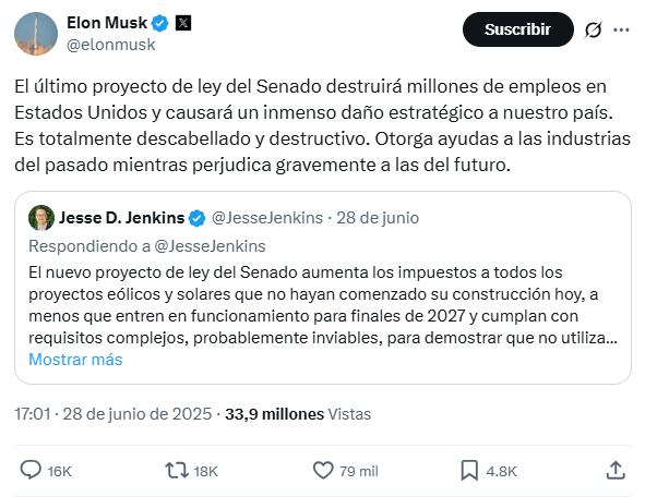 El magnate considera que el paquete de recortes fiscales afectaría el sistema de empleo en EE.UU.