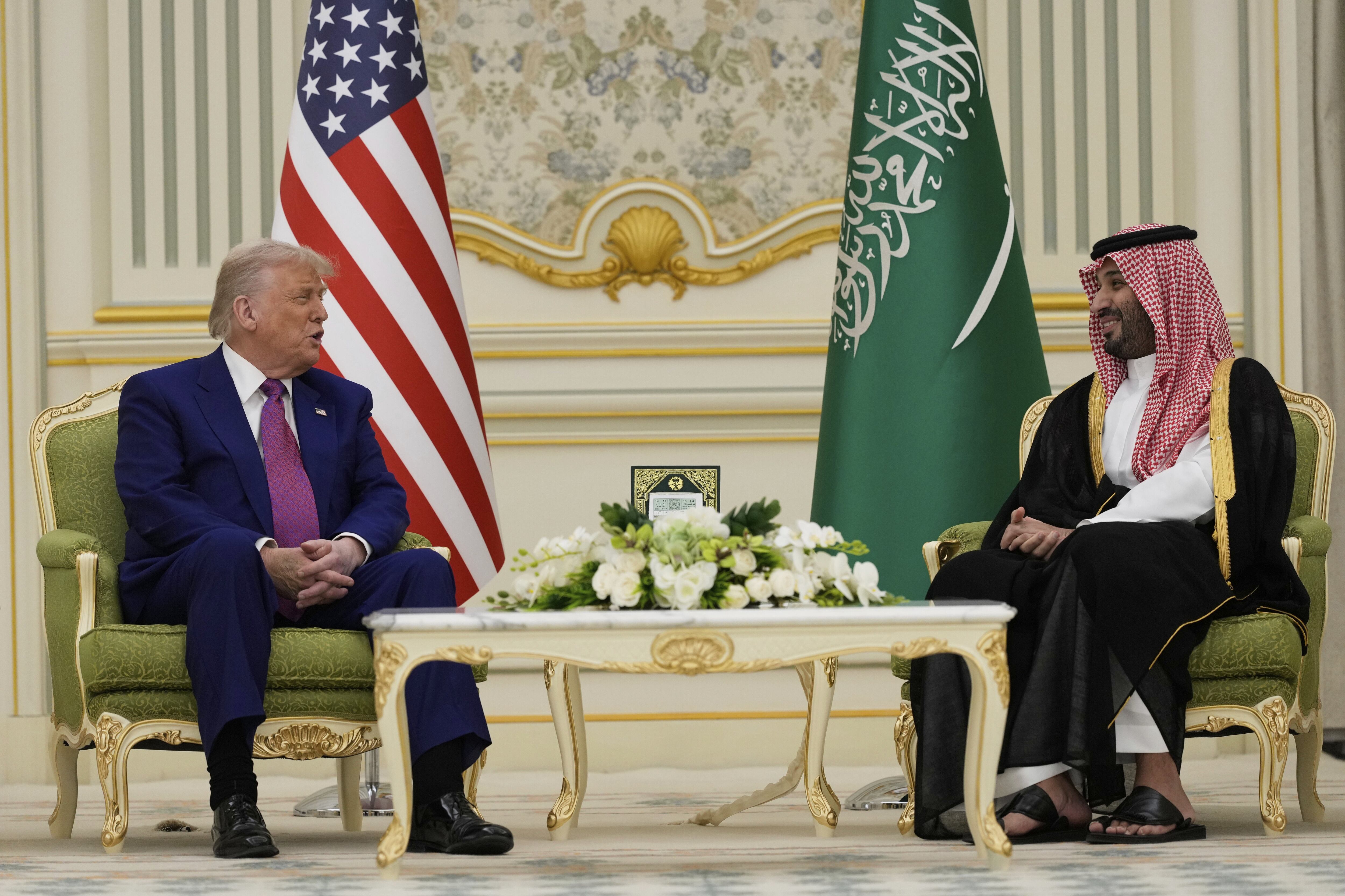 Arabia Saudita marcó el inicio de la primera gira oficial en el extranjero de Trump en su segundo mandato. (AP Photo/Alex Brandon)