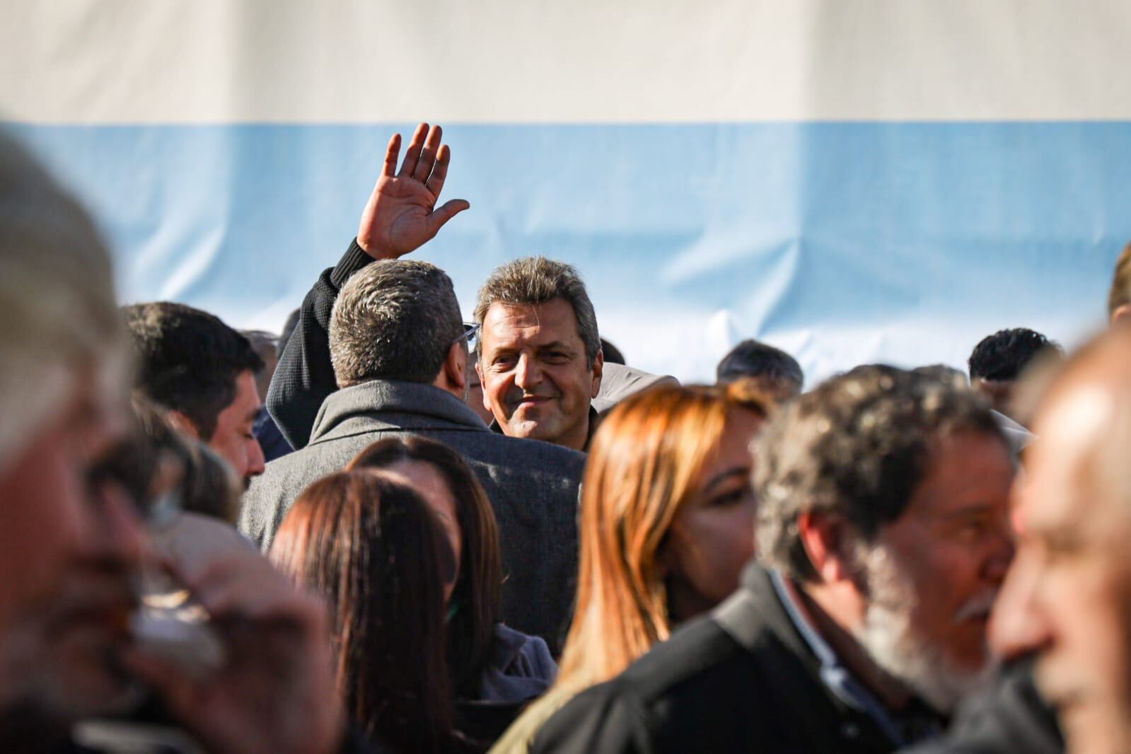 Sergio Massa en la marcha por la condena de Cristina Kirchner, en la Plaza de Mayo