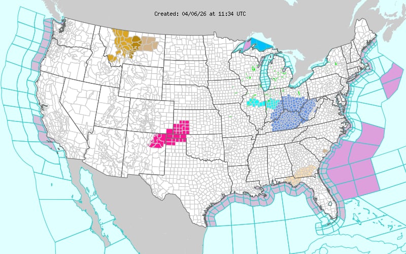 El NWS ha elevado el nivel de alerta de elevado a crítico en las Llanuras centrales debido a la baja humedad relativa