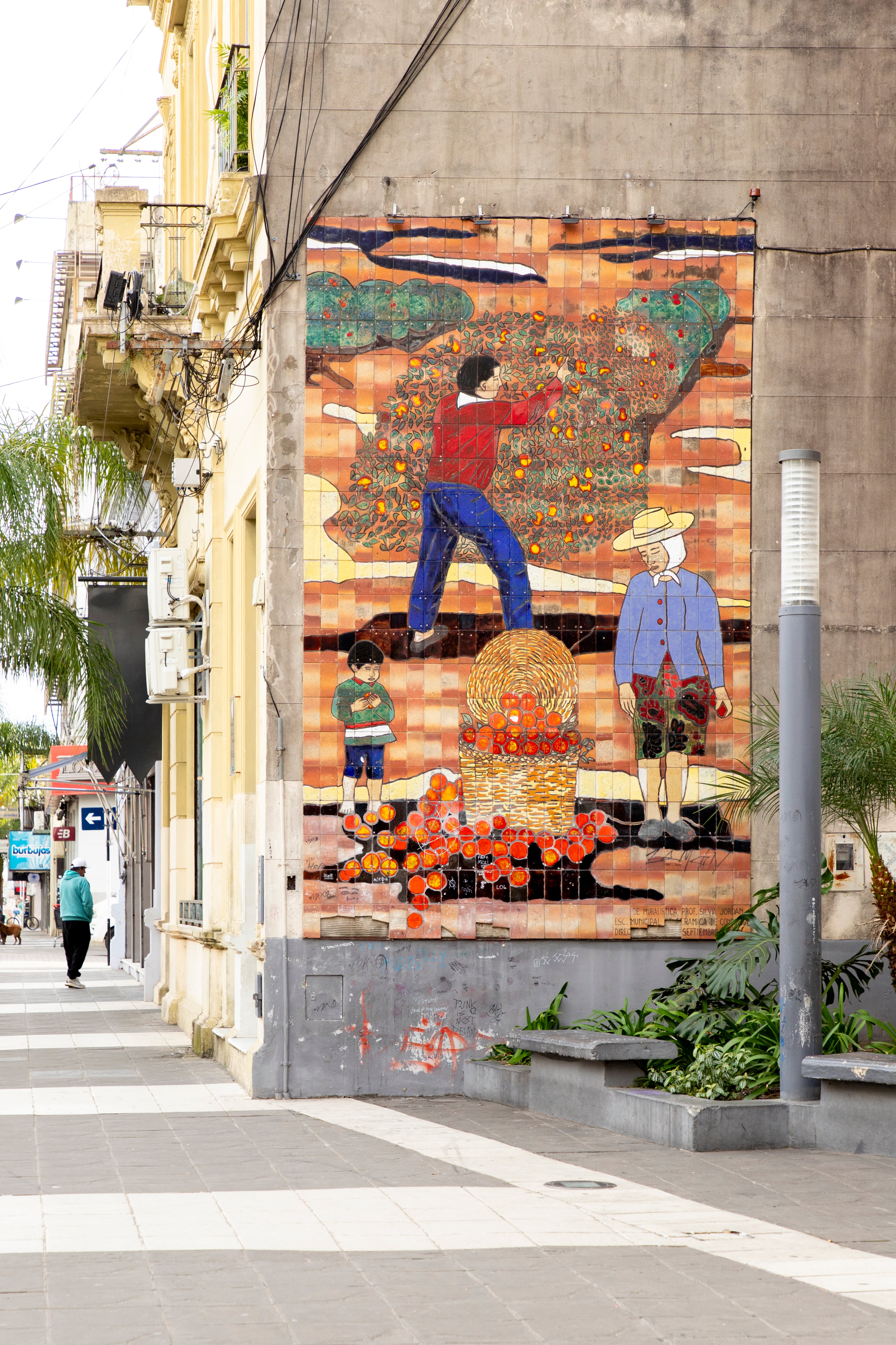 El citrus está presente en murales y cartelería.