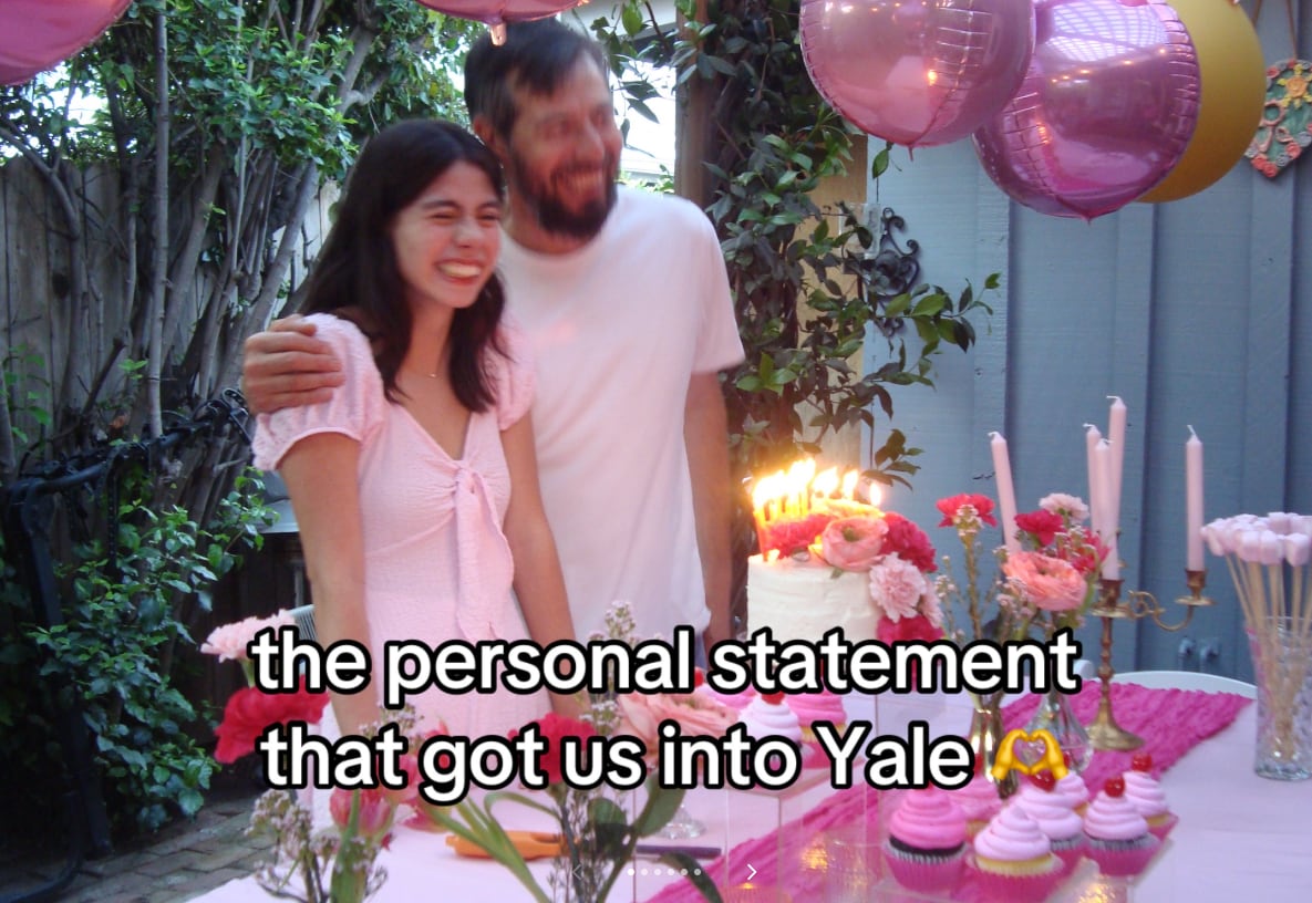 Ohanna, en una foto familiar junto a su padre