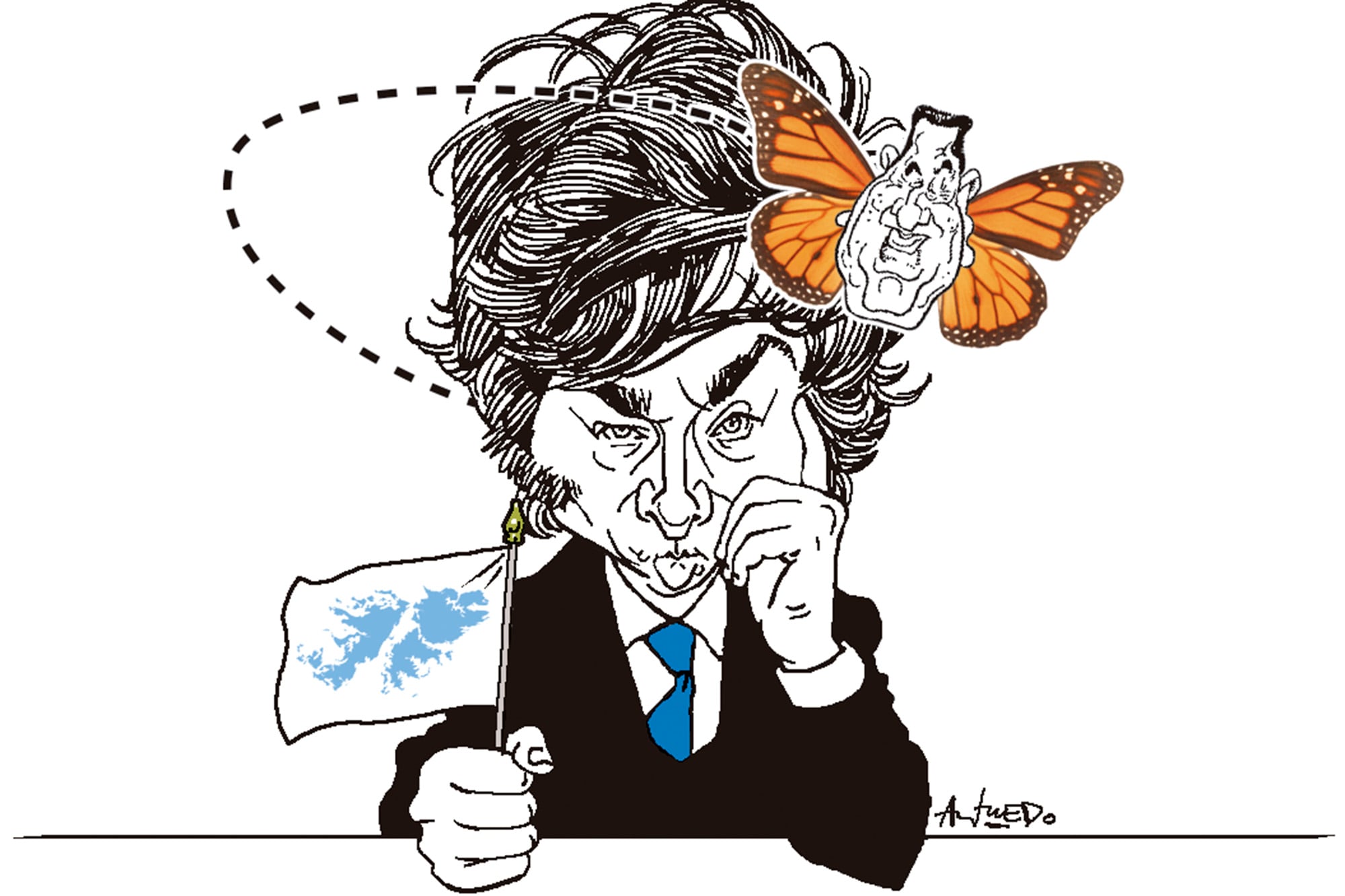 Javier Milei y Juan Domingo Perón