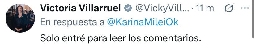 La respuesta de Villarruel al posteo de Karina Milei