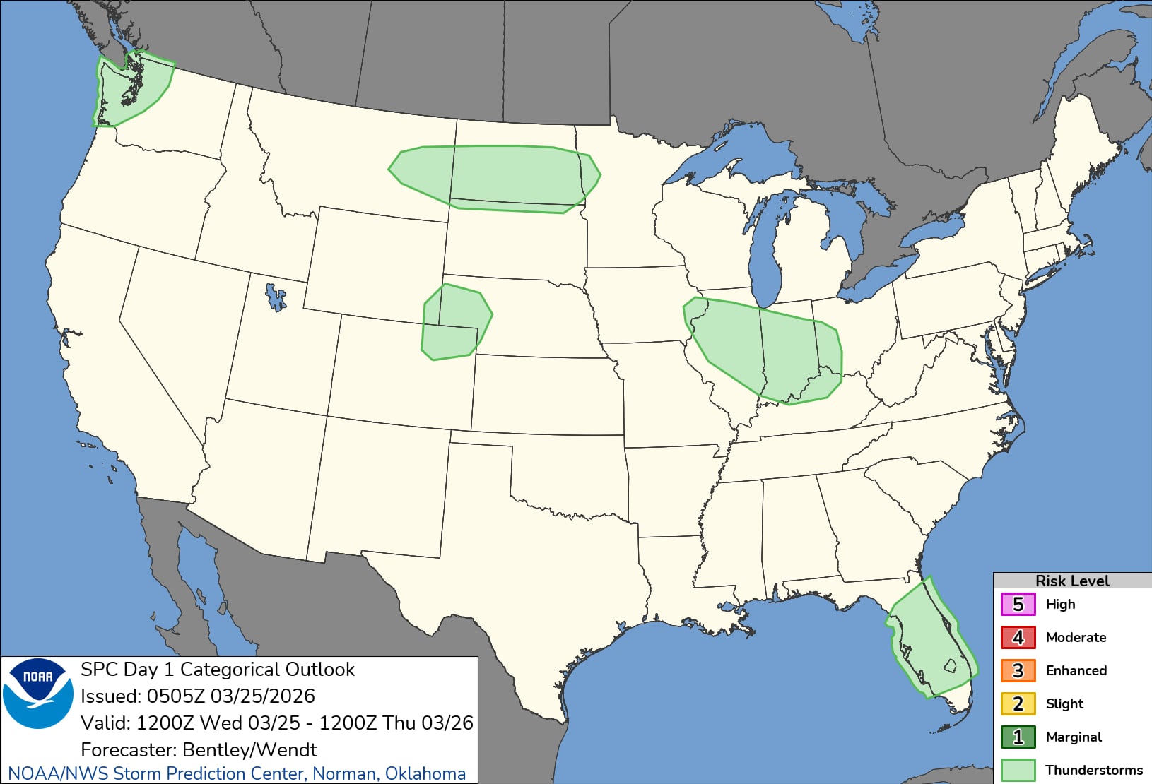 Tormentas aisladas se desarrollarán hoy en el centro de Florida impulsadas por la brisa marina