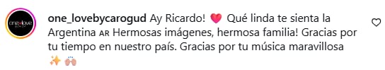 Algunos de los comentarios que Ricardo Arjona recibió tras su visita al Sur (Foto: Captura Instagram/@ricardoarjona9