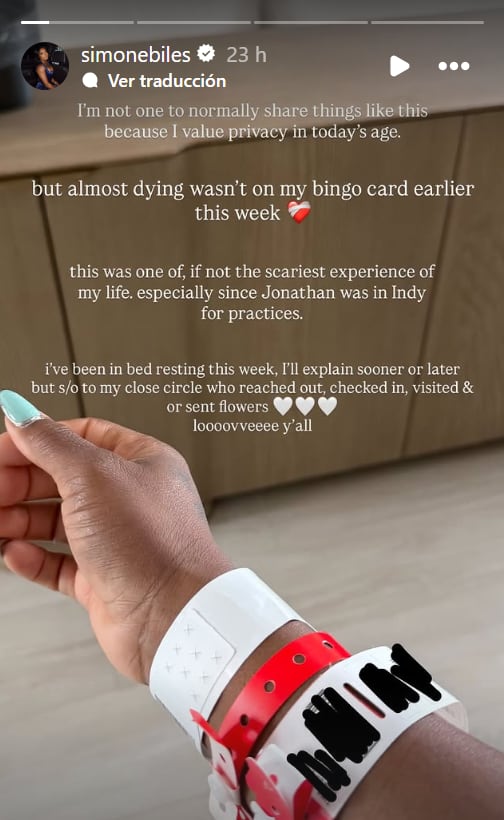 Simone Biles reveló que estuvo “a punto de morir” por una emergencia médica Simone Biles describió la experiencia como una de las más