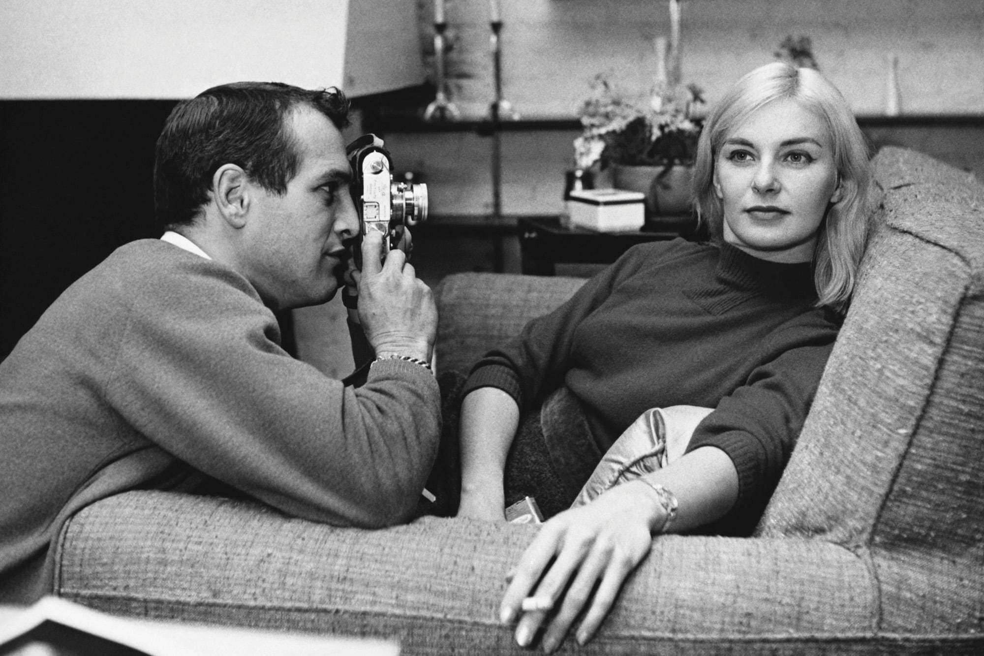 La pareja en su departamento de Nueva York en 1961