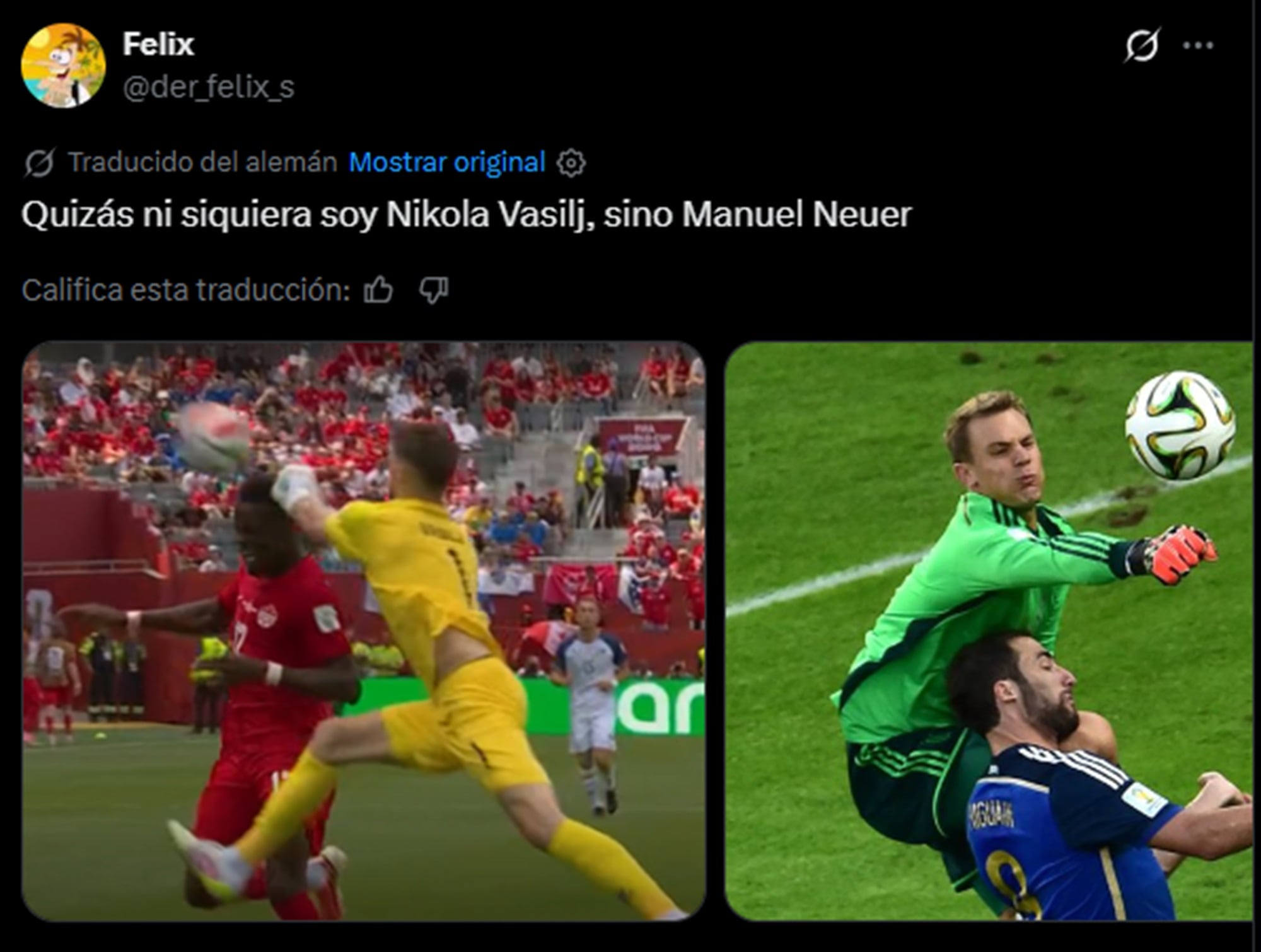 El golpe de los arqueros es parecido, pero no igual