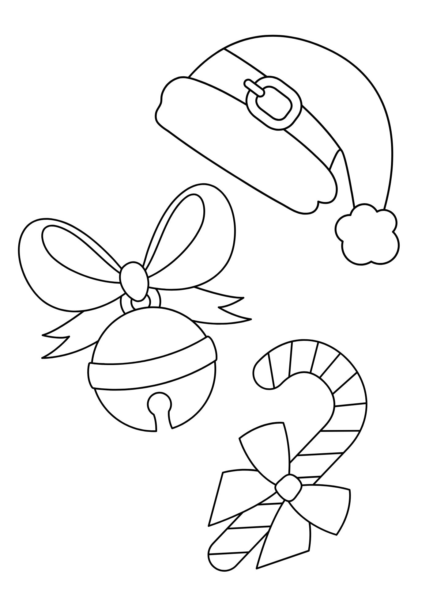 Dibujo de algunas decoraciones navideñas para colorear con los niños