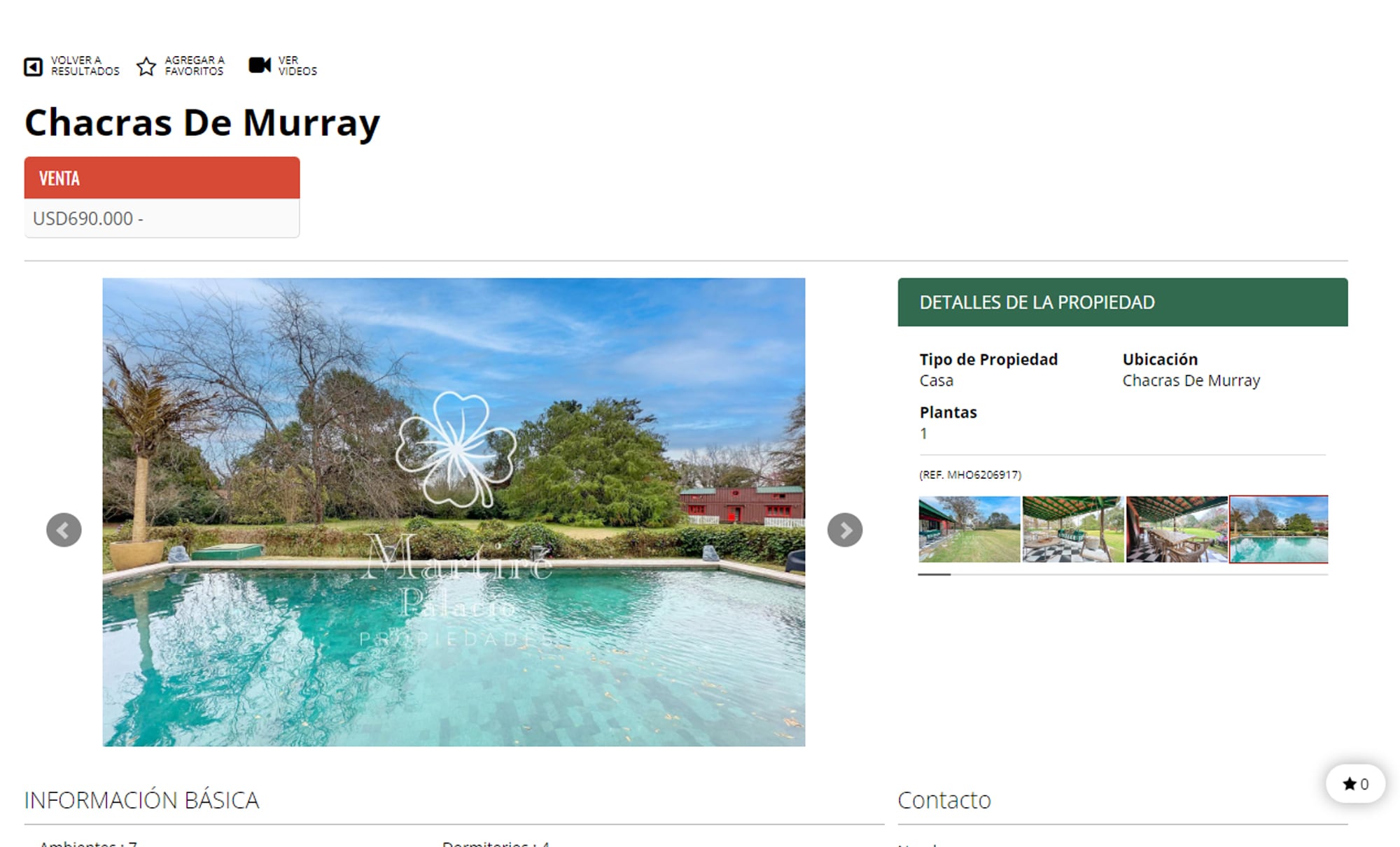 Por supuesto, hay fotos de la amplia pileta que tiene la chacra