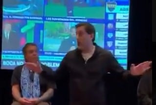 Diego Milito en San Luis, en la arenga que dio antes del partido entre Racing y Belgrano, por la Copa Argentina