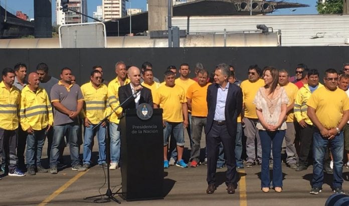 Larreta en el Paseo del Bajo, junto con Macri y Vidal
