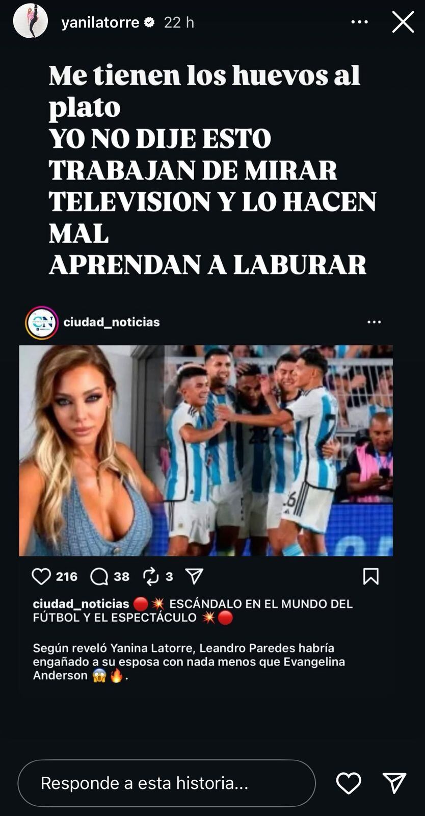 El contundente mensaje de Yanina Latorre sobre los rumores (Foto: Captura Instagram @yanilatorre)