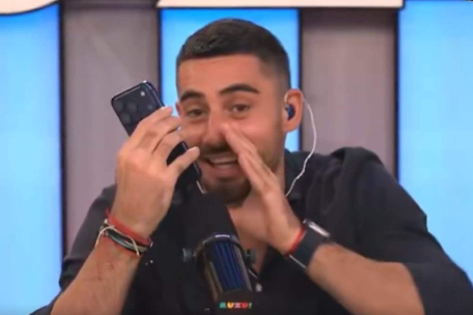 El impensado ida y vuelta entre Nico Occhiato y ¿Tim Payne? que revolucionó las redes Nicolás Occhiato llamó a Tim Payne durante la emisión de Nadie dice nada (Foto: Captura de video)