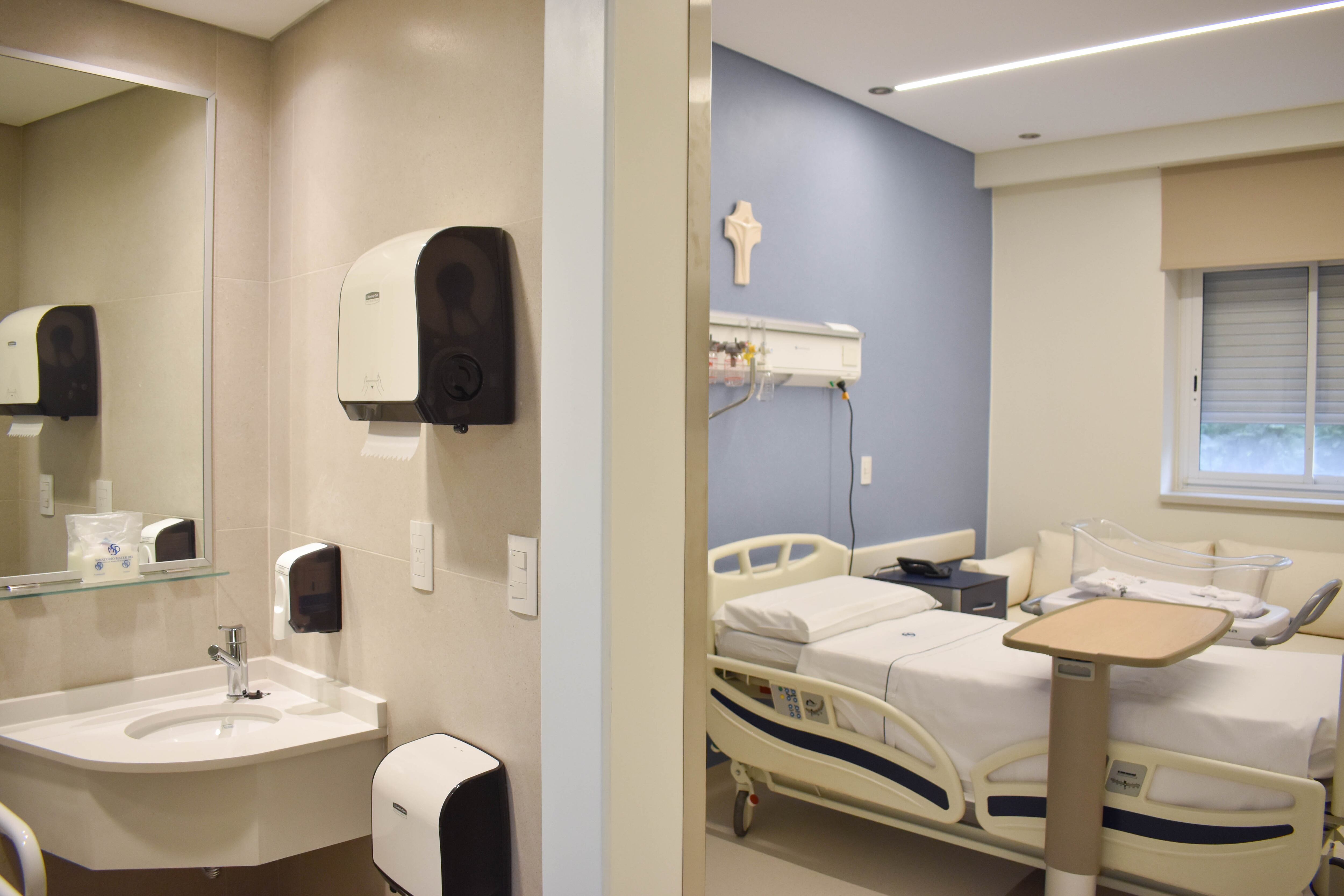 Una de las 24 habitaciones del primer piso completamente renovado de la Maternidad, del Sanatorio Mater Dei