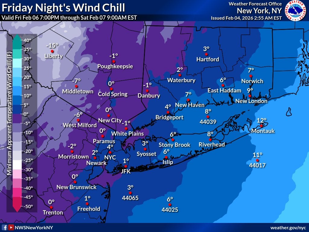 Para la zona específica de Central Park, los pronósticos indican una acumulación probable de menos de media pulgada durante la noche del viernes, con una probabilidad de precipitación del 60%