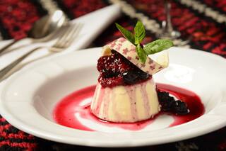 Flan de chocolate blanco de La Cabaña