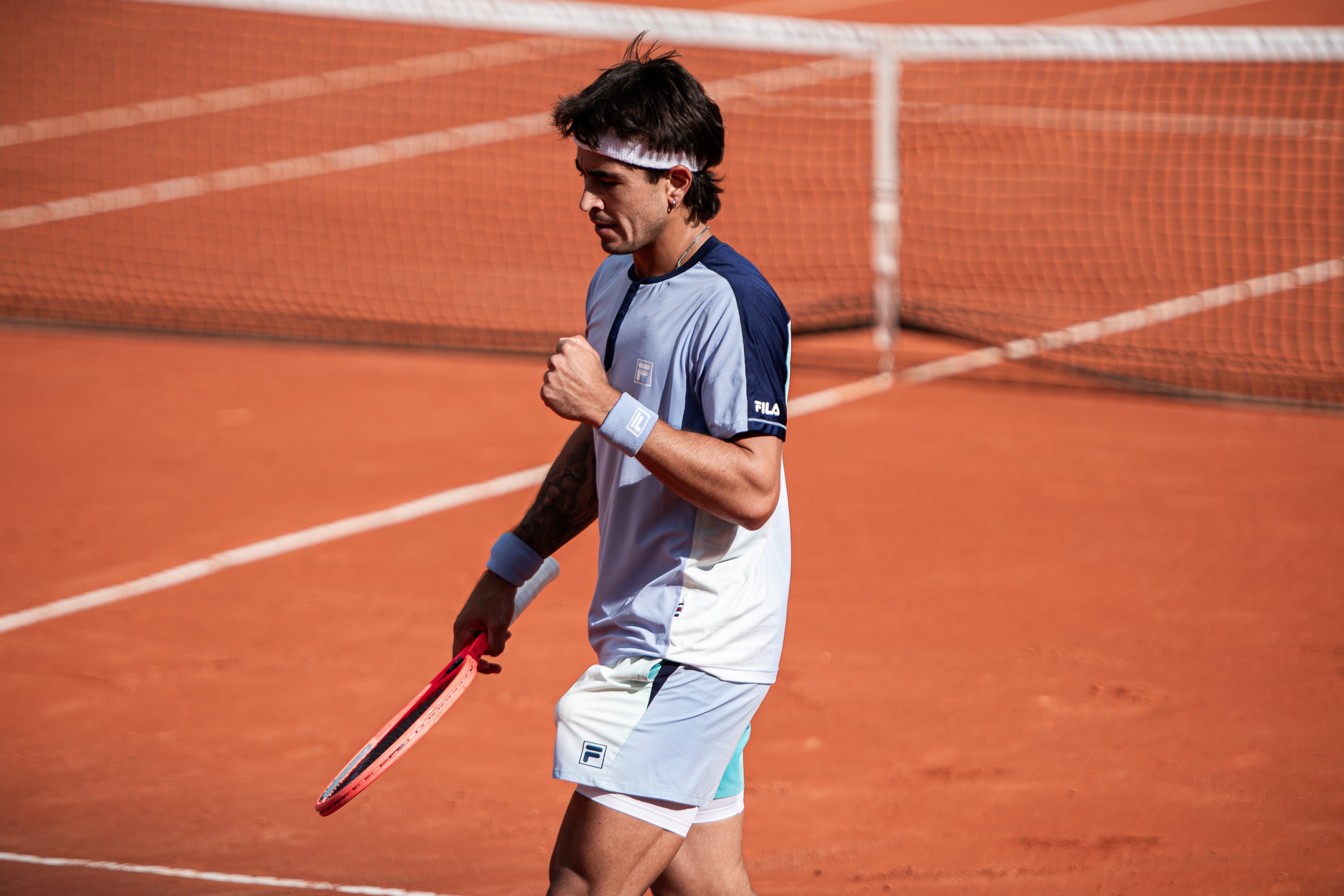 Francisco Comesaña, en el court central del Racket Club de Palermo