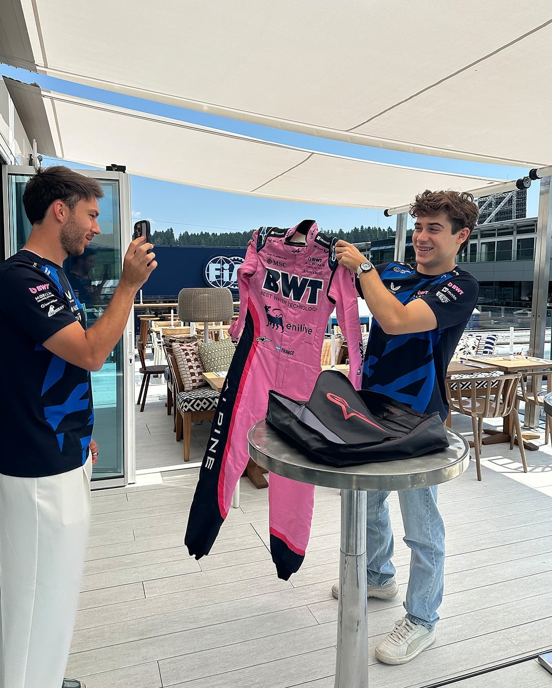 La foto que subió la cuenta oficial de Alpine de Franco Colapinto en el Gran Premio de Austria (Foto: Instagram @alpinef1team)