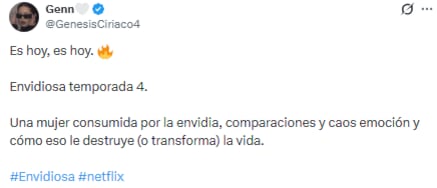 Los usuarios de las redes reaccionaron al estreno de Envidiosa (Foto: Captura de X)