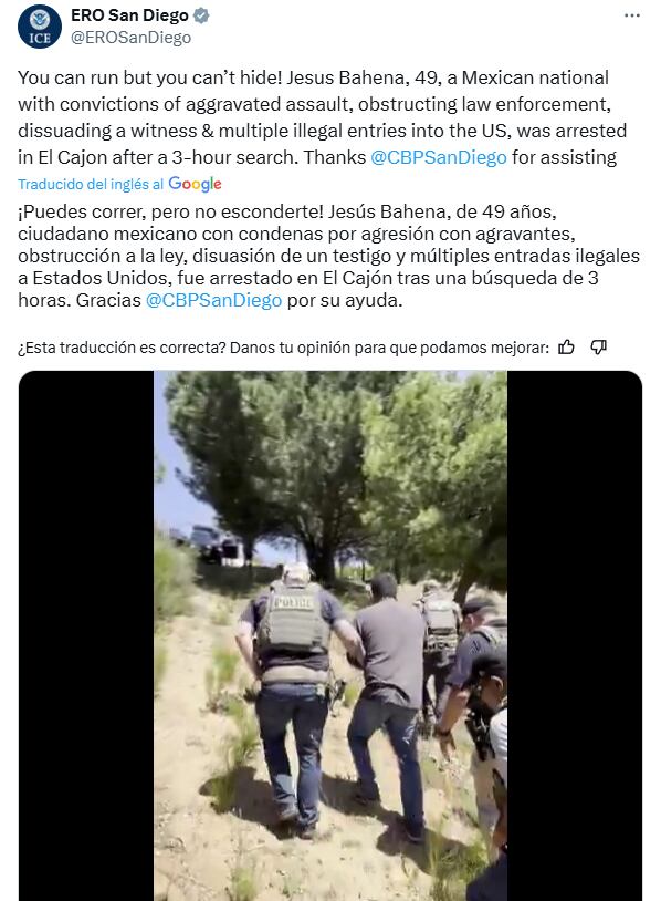 ERO San Diego usó el arresto de Jesús Bahena como