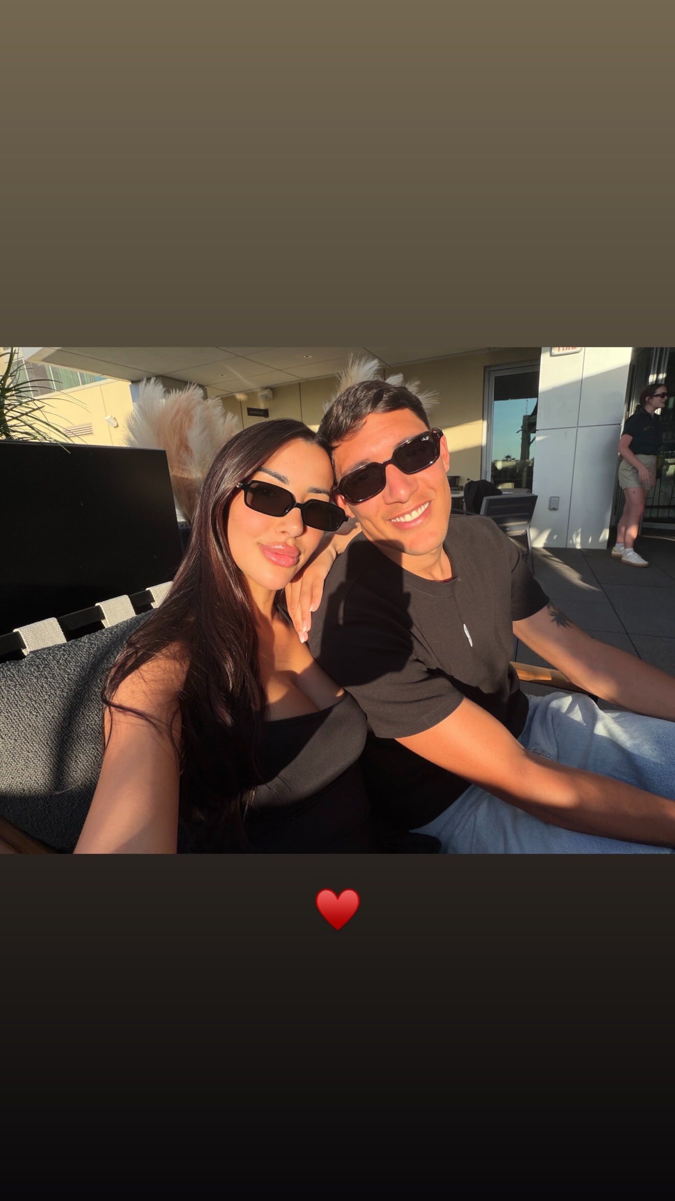 Bárbara Occhiuzzi y Nahuel Molina juntos tras el debut (Foto: Instagram @barbiocchiuzzi)