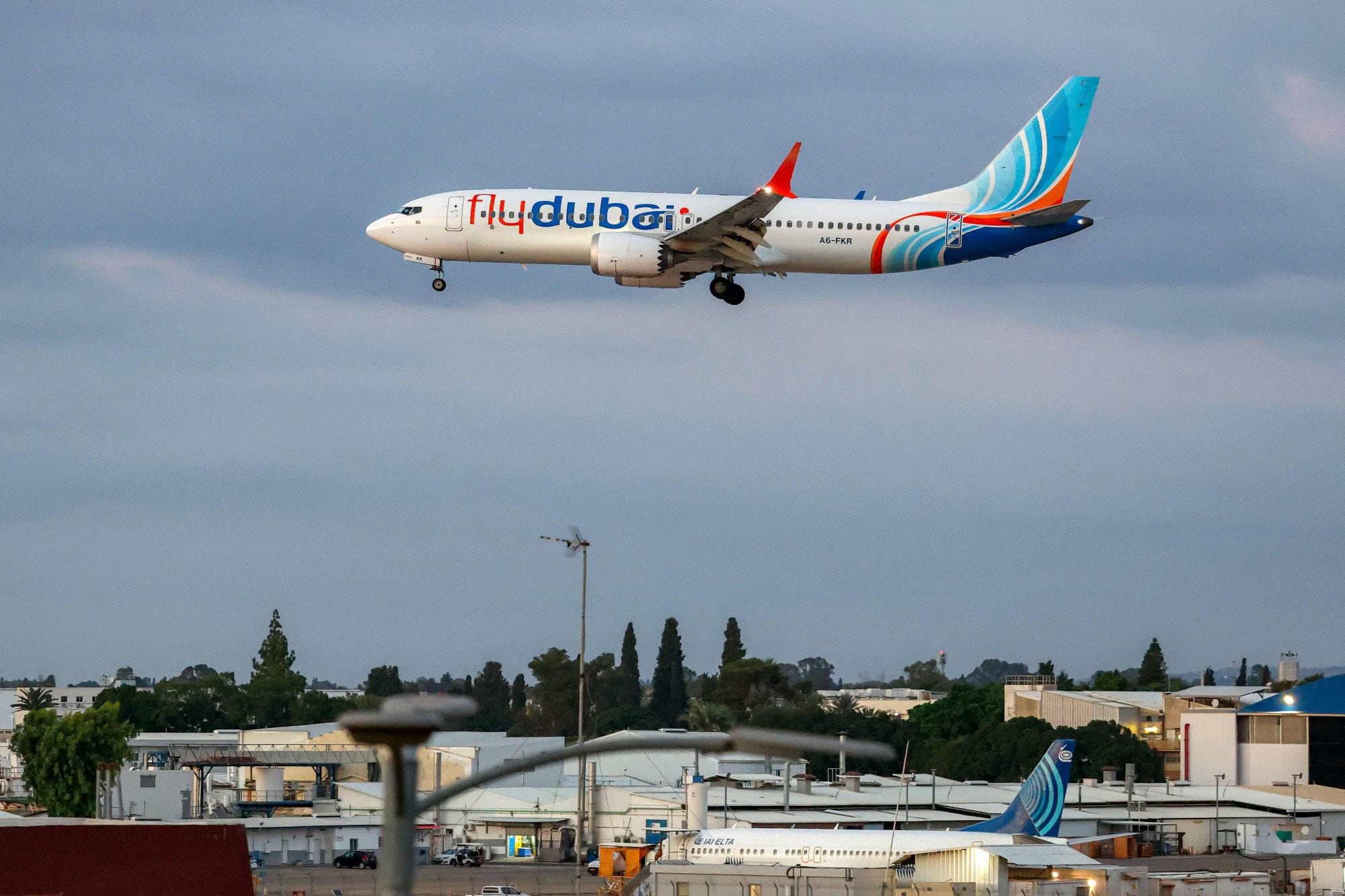 Un Boeing 737 MAX 8 de Flydubai aterriza en Ben Gurion