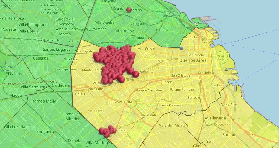 El Ente Nacional Regulador de la Electricidad (ENRE) publicó un mapa que muestra la zona que sigue afectada por el apagón