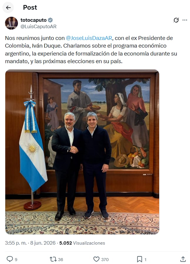 El ministro de Economía mantuvo un encuentro con Iván Duque