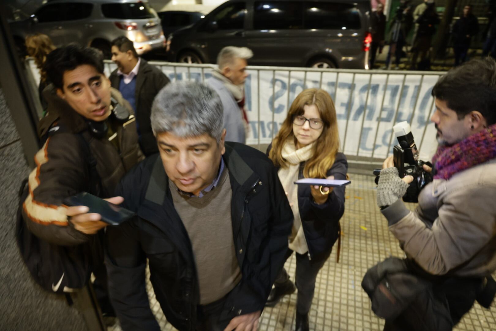 Pablo Moyano al ingresar a la sede del PJ